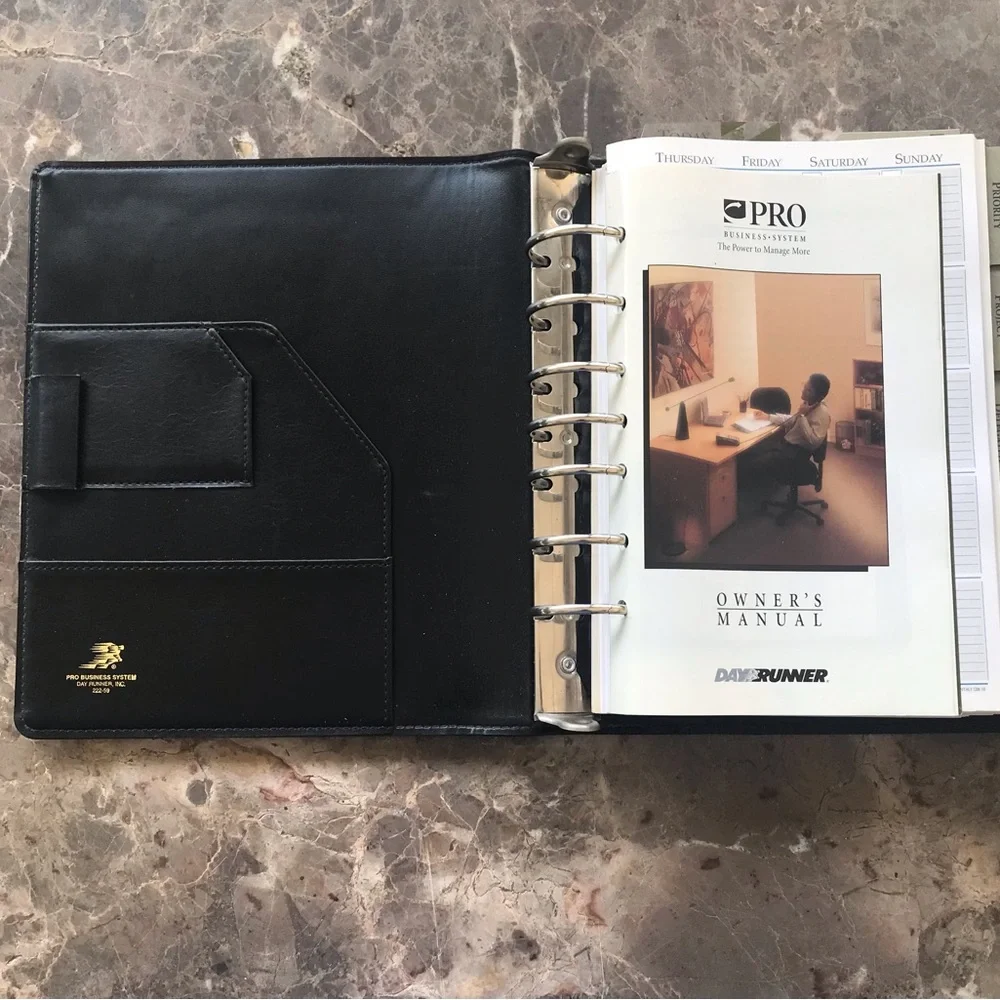 Vintage 90’s Planner, Day Runner with Pages